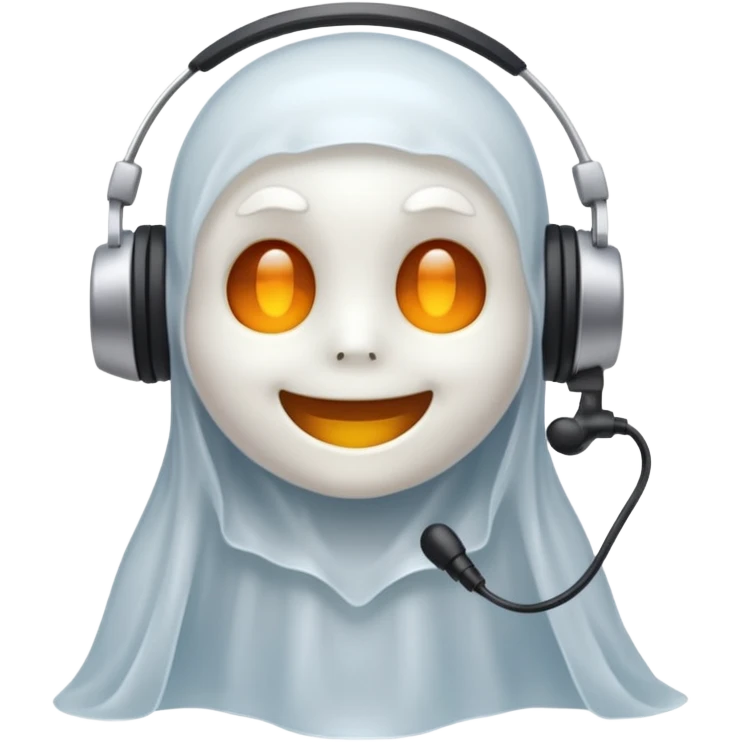 Small ghost podcaster emoji