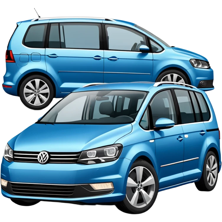 Blue Volkswagen Touran MPV at 3/4 angle emoji