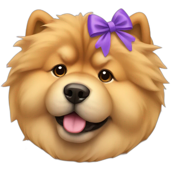 Chow chow with hair bow emoji