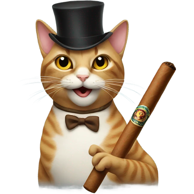 Cat smoking a cigar emoji