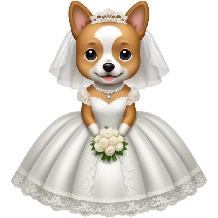 Dog in a wedding dress emoji
