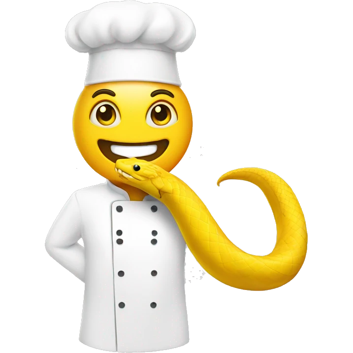 Yellow snake with chef  emoji