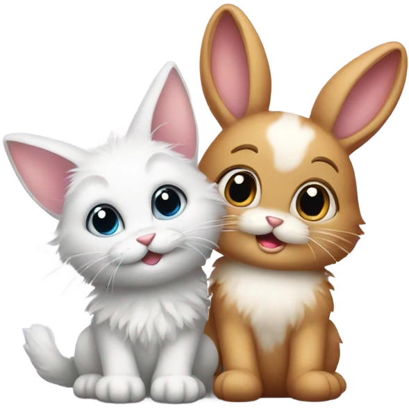 bunny and kitten emoji