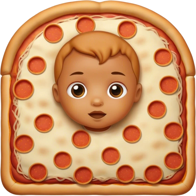 Baby made of pizza emoji