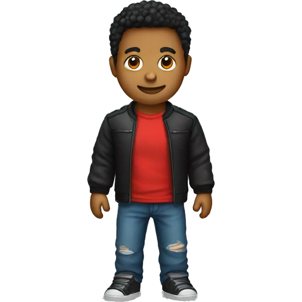 Red t-shirt, black jacket emoji