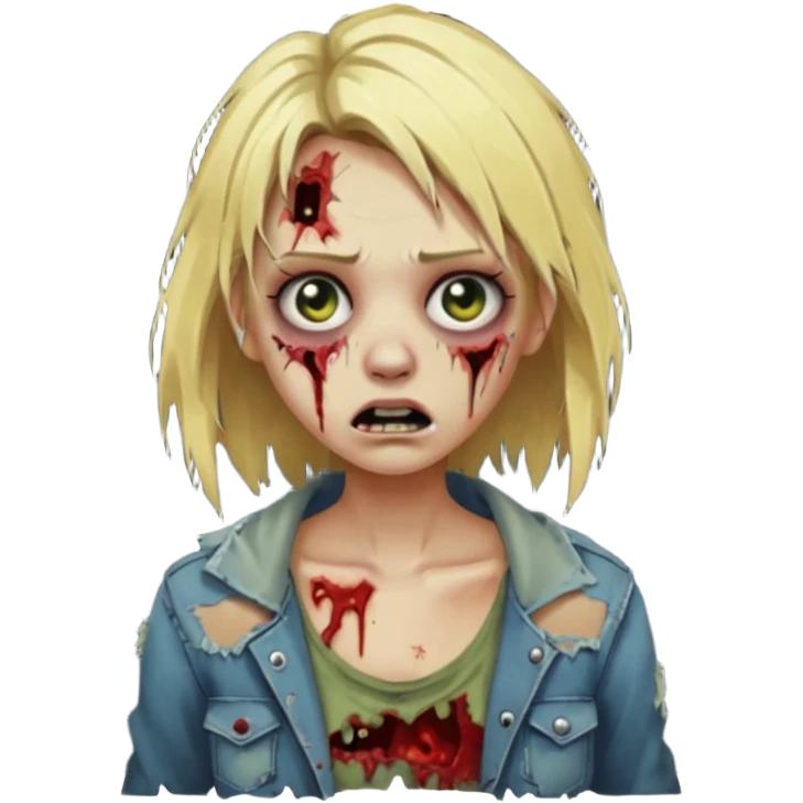 girl zombie with blonde hair emoji