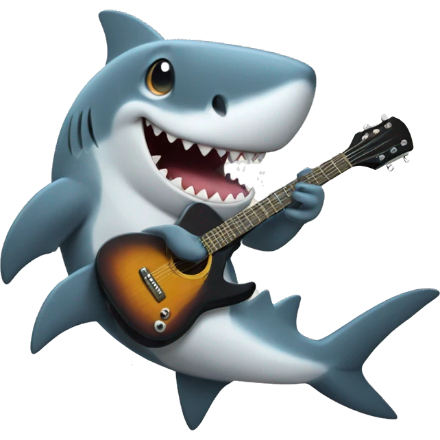 shark playing guitar emoji