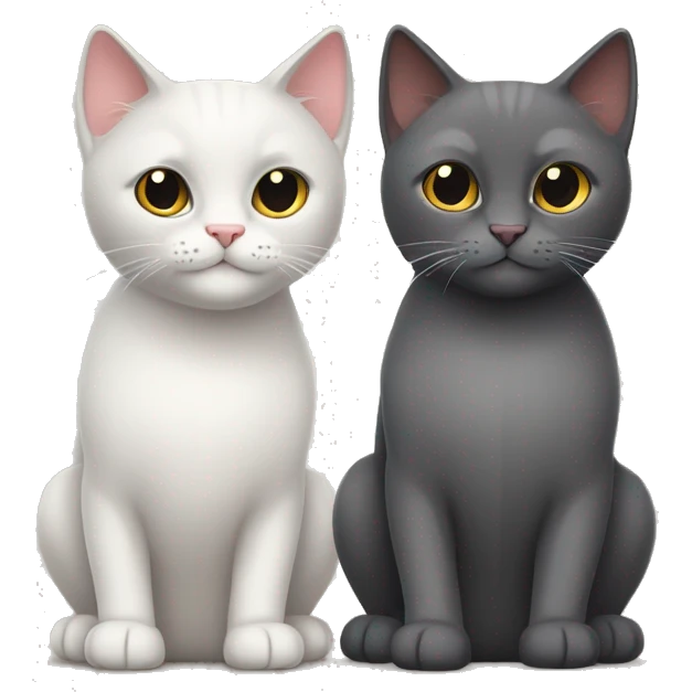 Dark gray scotish cat and colour point cat emoji