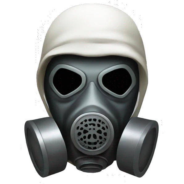 Angry Skull wearing full face gas mask emoji