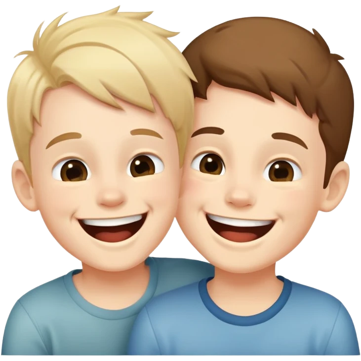 two boys laughing together, simple pose emoji