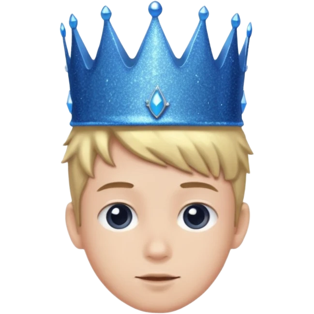 blue Boy glitter crown emoji