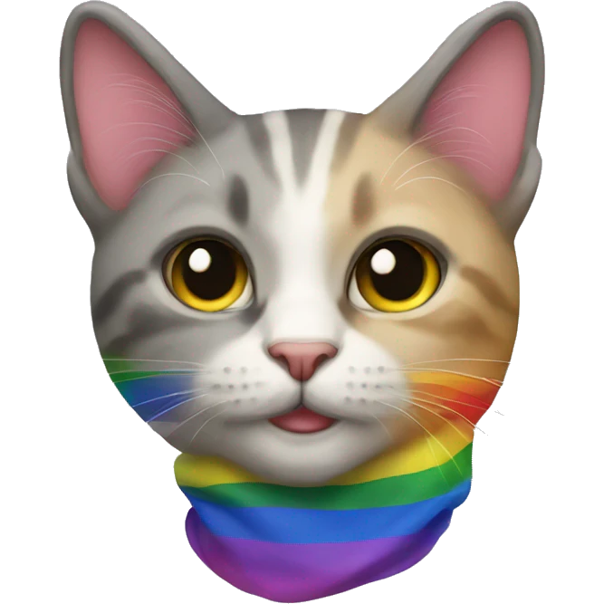 Gay pride cat emoji