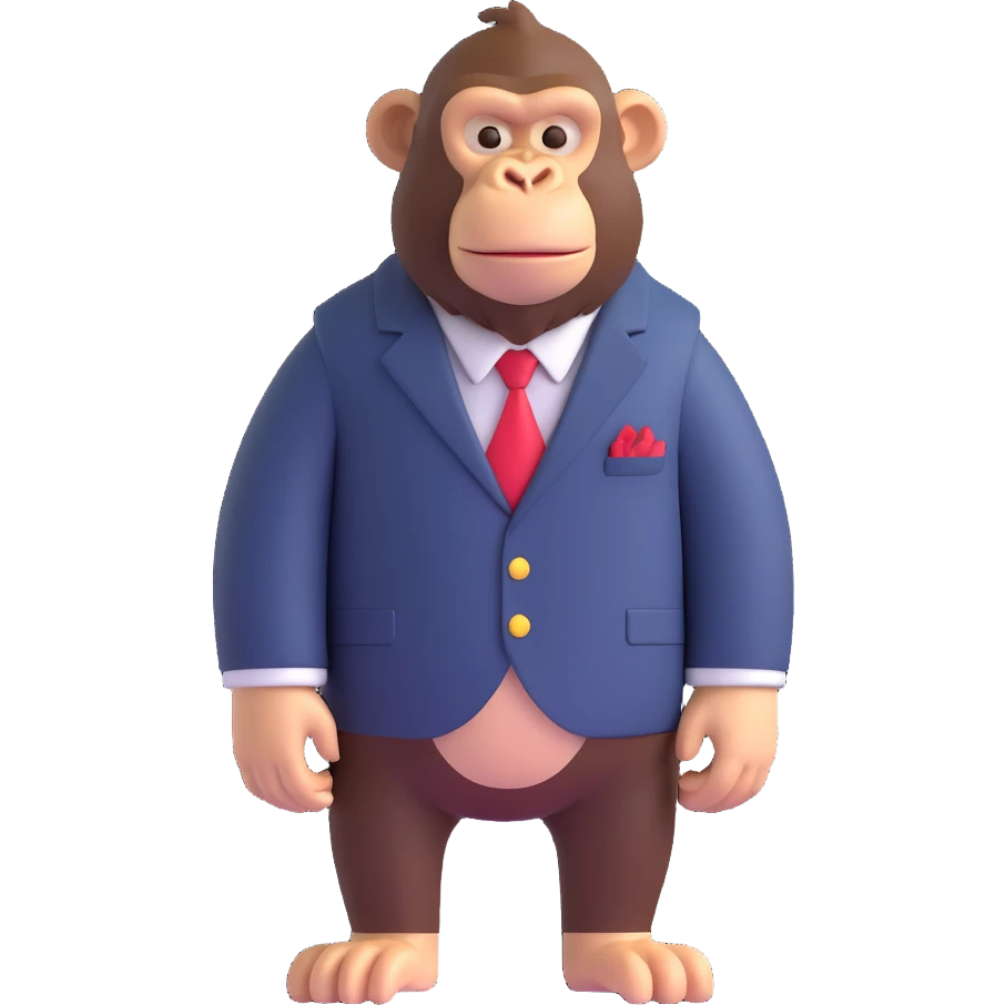 gentleman ape with weed emoji