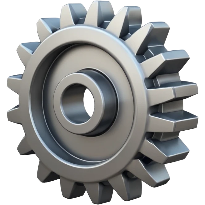 generate a very realistic steel gear emoji