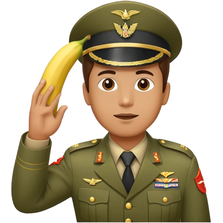 Man doing a salute with a banana in his hand  emoji