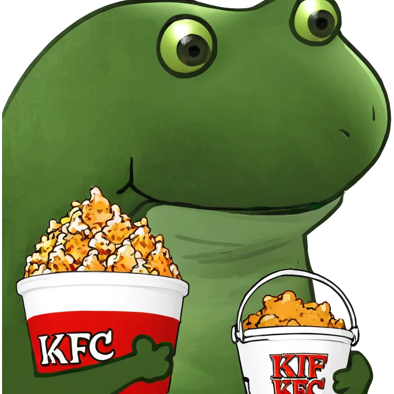holding a bucket of kfc chicken emoji