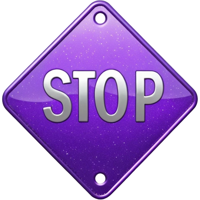 glitter purple symbol stop emoji