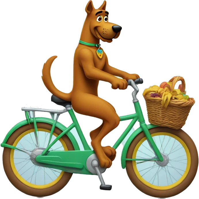 Scooby doo riding a bike emoji