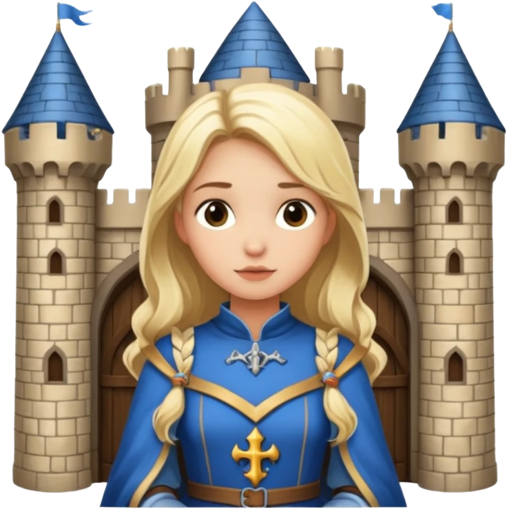 A blonde girl waiting in castle emoji