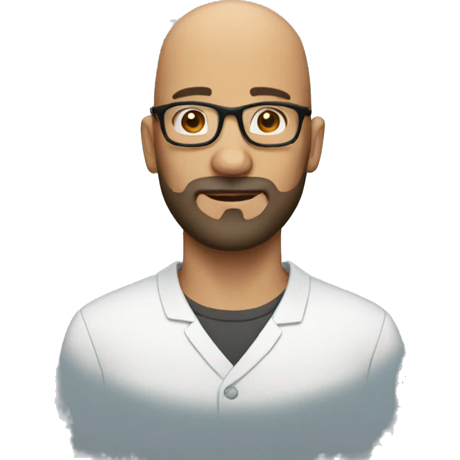 bald man with salty beard with glasses emoji