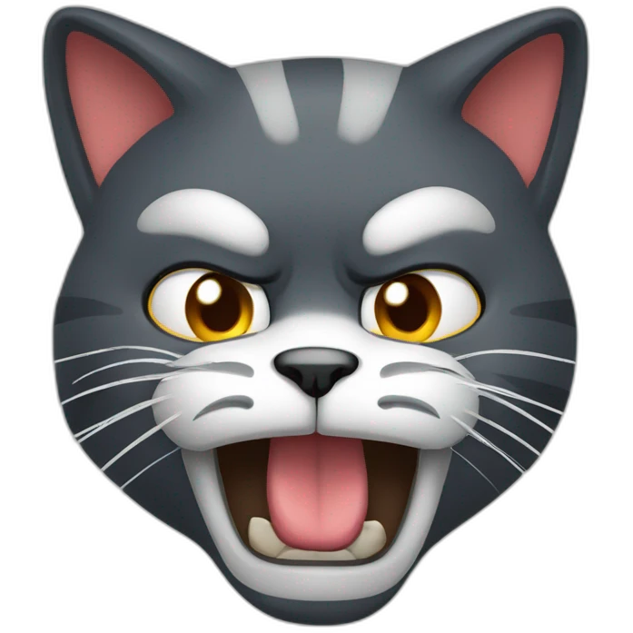 a close up of a angry cat character character cartoon emoji