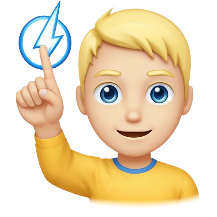 Yellow circle happy face with powder blue lightning bolt eyes with one hand pinching pointer finger and thumb together emoji
