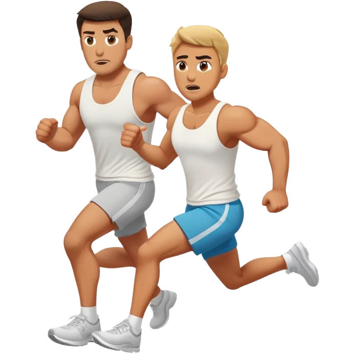 a muscular man afraid and running from his wife emoji