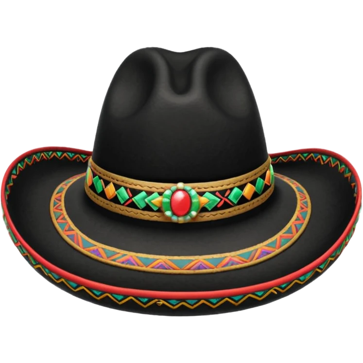 Mexican sombrero black emoji