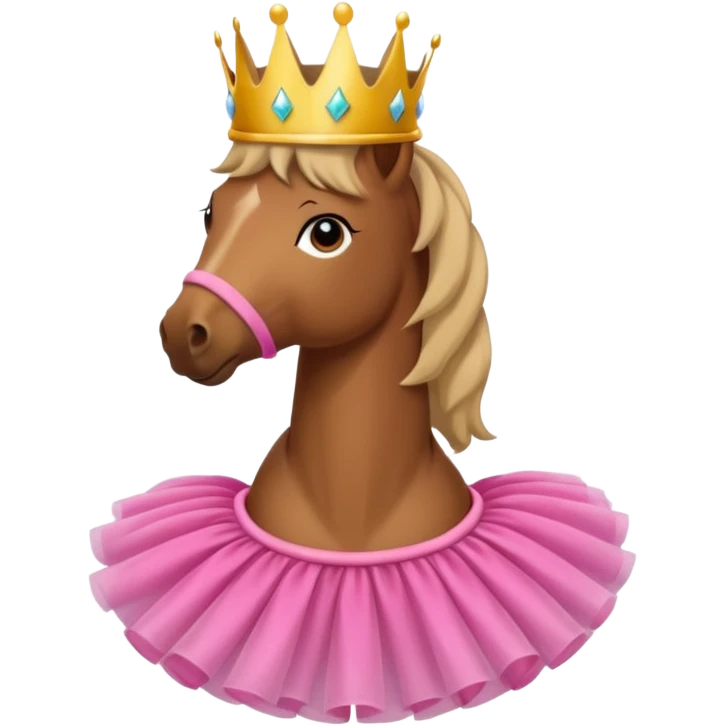 Brown horse With a Tütü und einer Krone  emoji