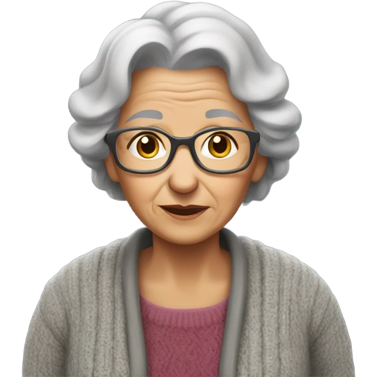 Grandma shrugging emoji
