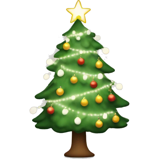 christmas tree with white lights emoji