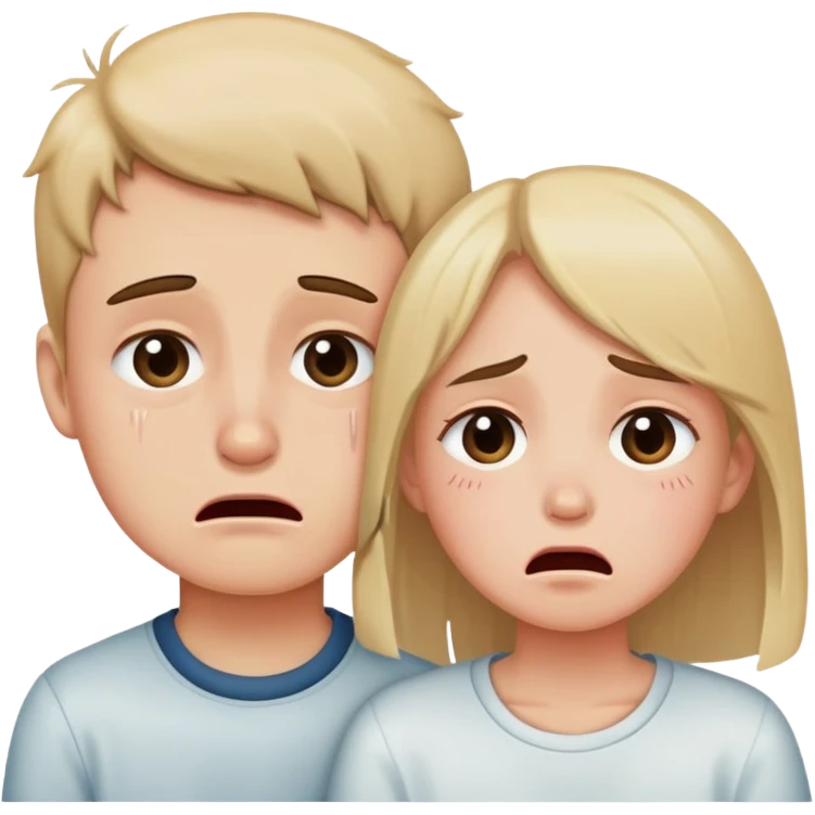 a boy and a girl crying 😭 emoji