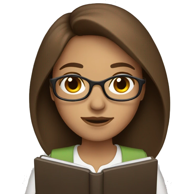 Brown hair woman with kindle  emoji
