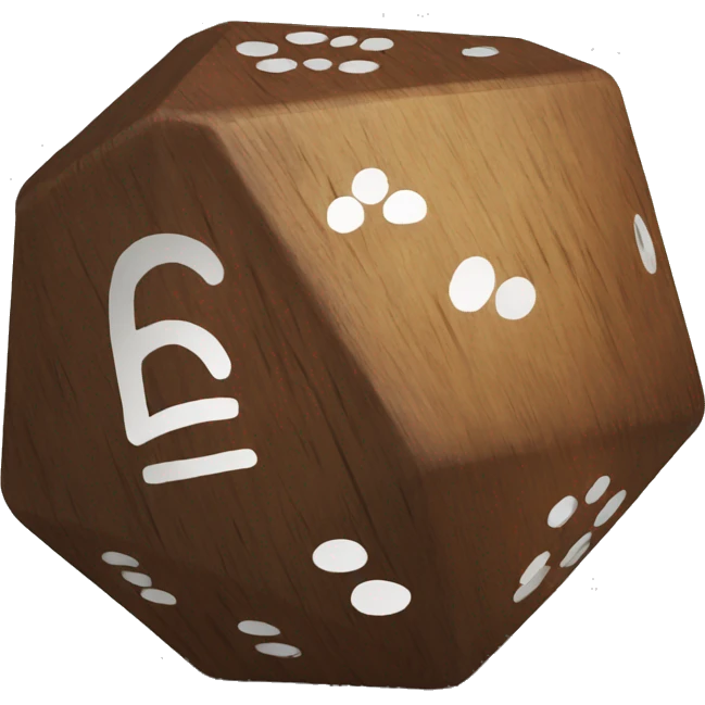 wooden d20 dice 2 emoji