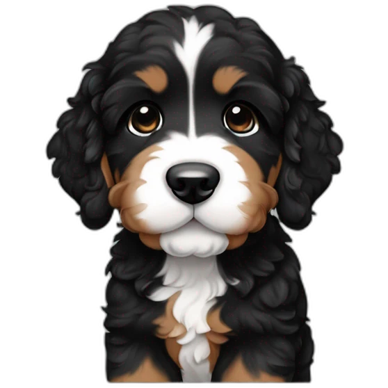 black bernedoodle puppy\ emoji