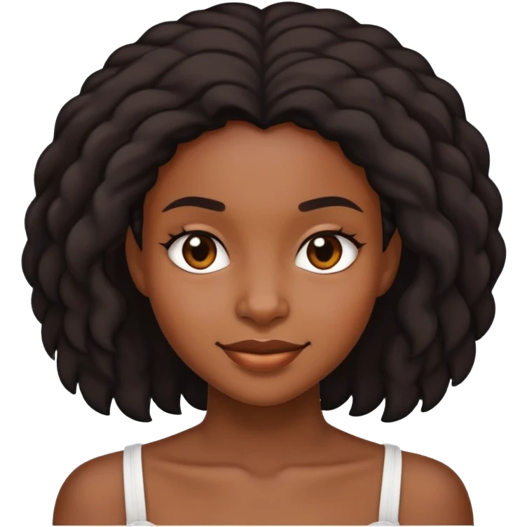 Black girl face with smirk emoji