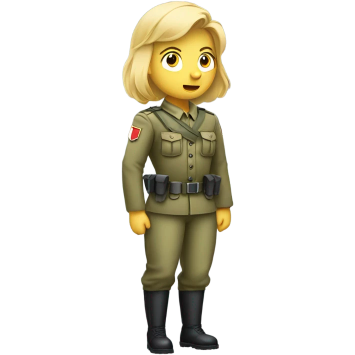 Blonde army solider with upset stomach emoji