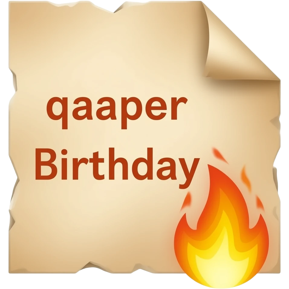 Burning Paper Birthday emoji