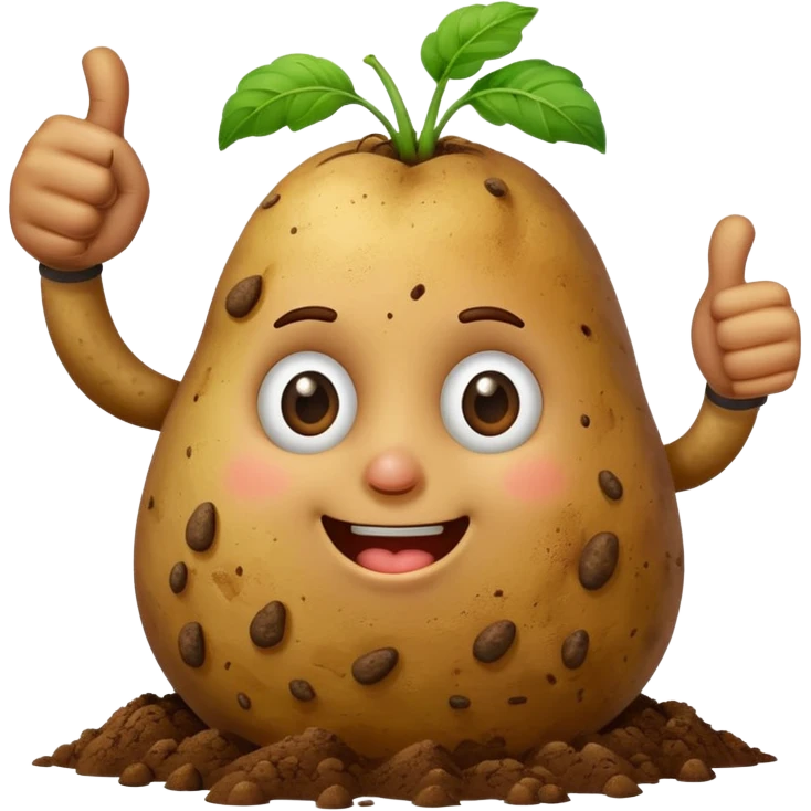 Make A potato doing thumbs up emoji
