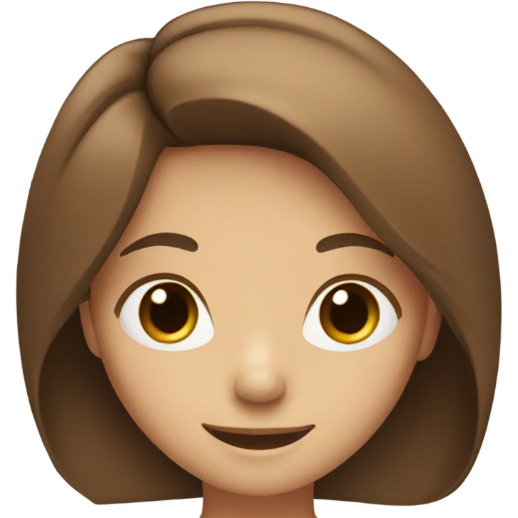 smiling girl with brown hair emoji