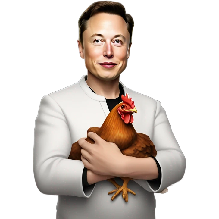 Elon musk holding a chicken  emoji