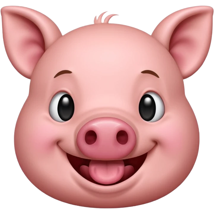 crée moi un emoji avec un cochon qui pleure de rire, tout rose  emoji