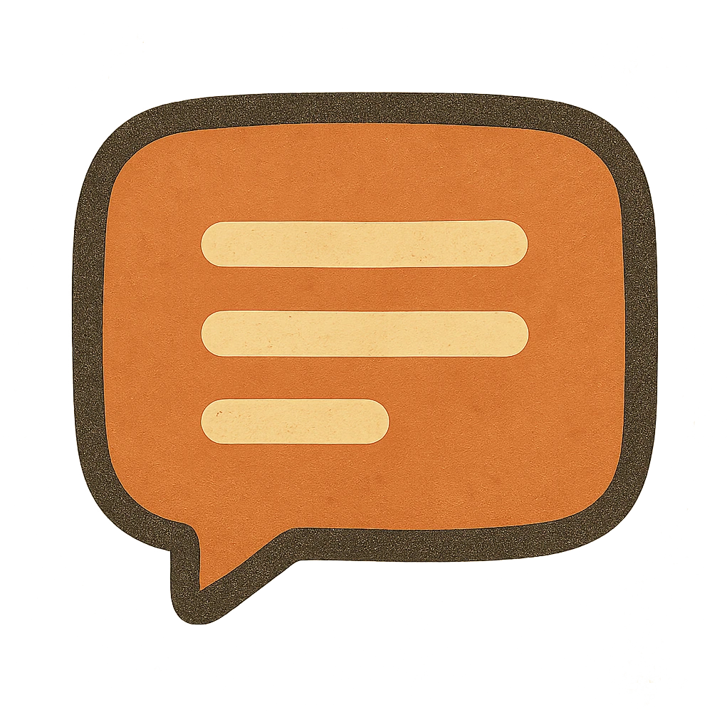 A modern, minimalistic icon of a message in flat design style, using bright and harmonious colors, suitable for mobile and web applications. emoji
