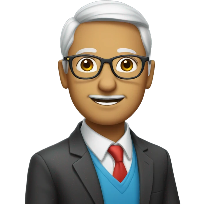 teacher with unreasonably large glasses emoji