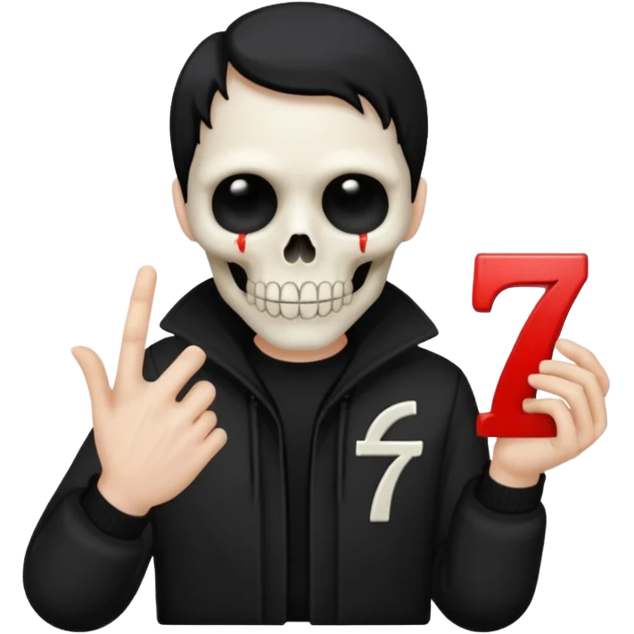 death holding number 7 in his hand emoji