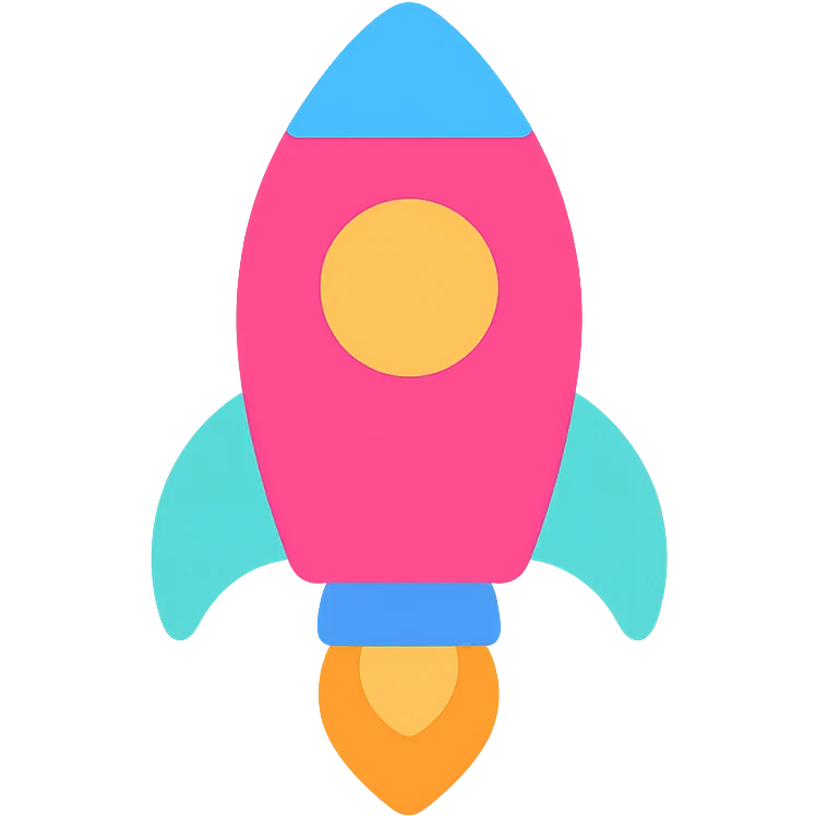 colorful rocket ship icon emoji