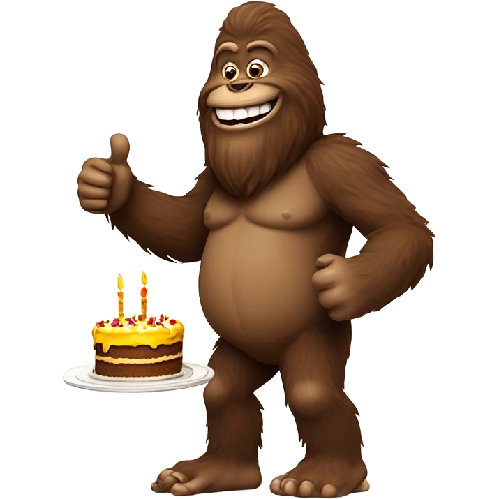 Bigfoot saying happy birthday  emoji