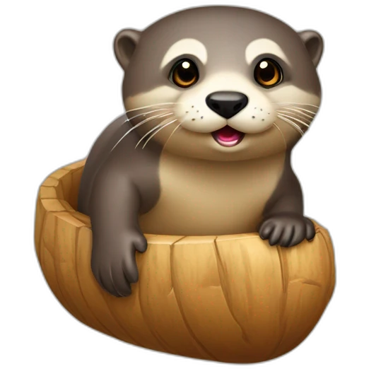 Loutre sur un cailloux emoji