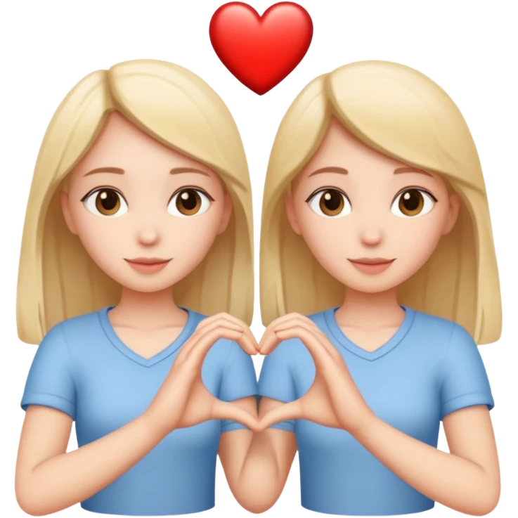 Besties making heart from hand and fair skin tone  emoji