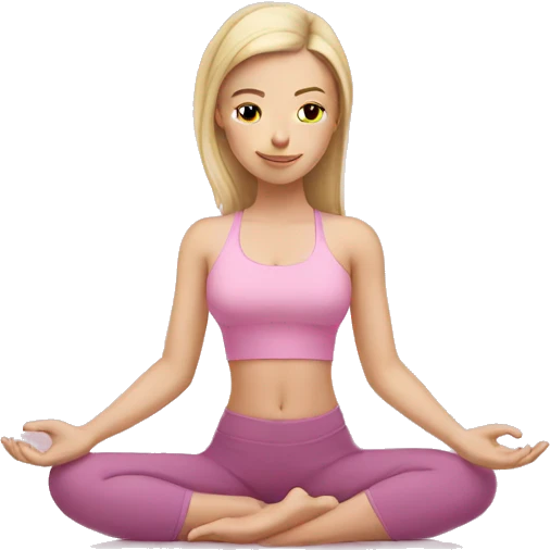 beautiful white girl doing yoga pink emoji